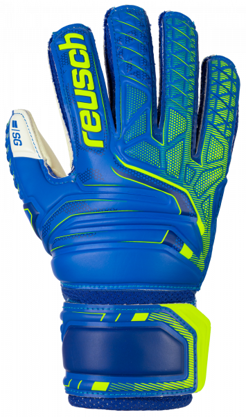 Reusch Attrakt SG Open Cuff Finger Support Junior 5072811 4940 blue yellow front